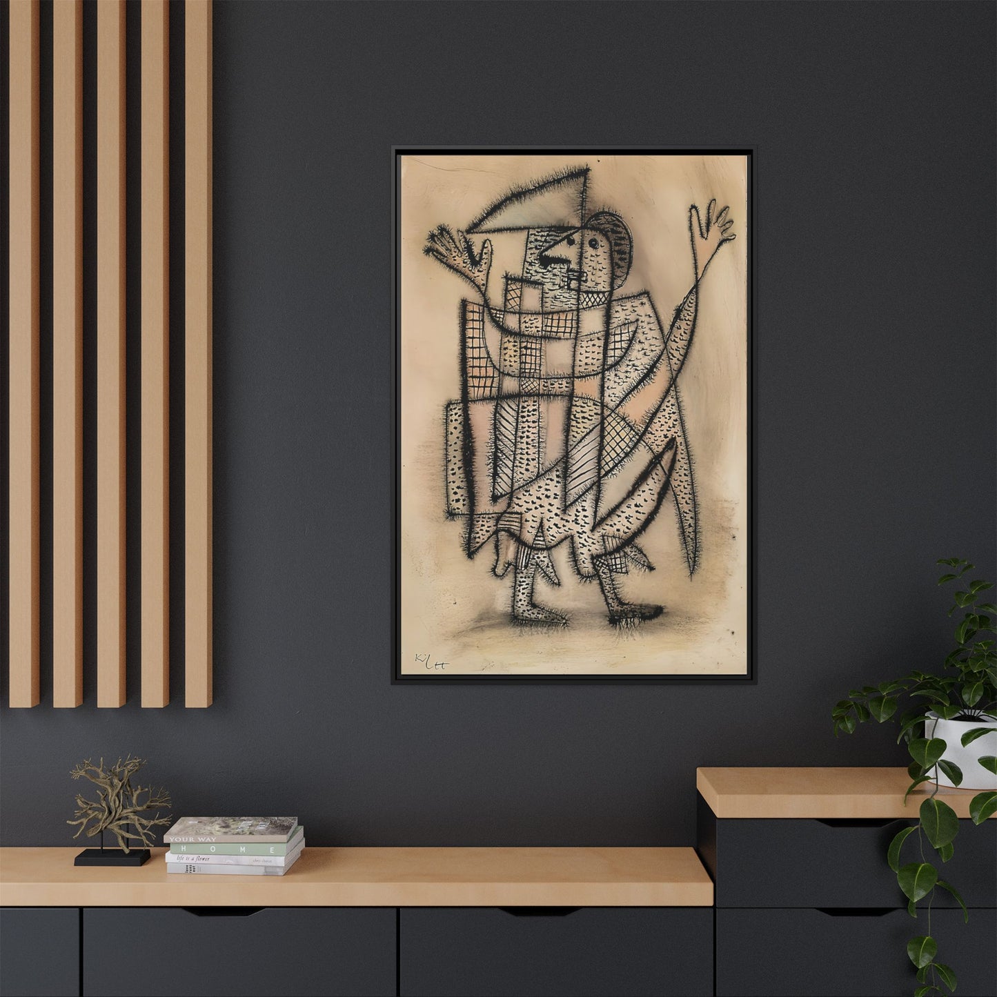 Maske mit Sense (1927) by Paul Klee / Toile encadrée sur caisse américaine
