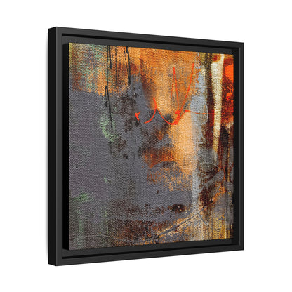 Tableau Beaux Arts Anthracite & Orange "Série Sign Collections" / Toile encadrée sur caisse américaine