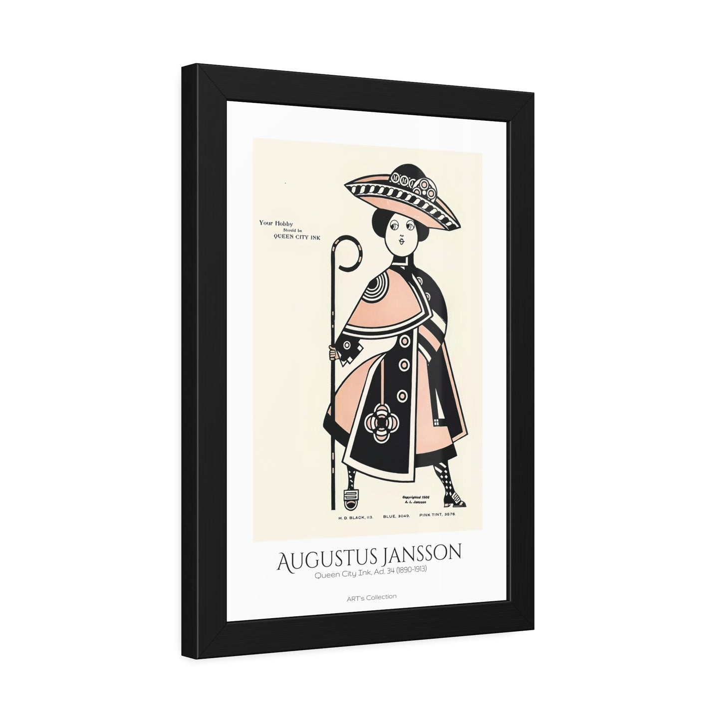 Queen City Ink, Ad. 34 (1890-1913) by Augustus Jansson  / Affiche Encadrée série ART's Collection