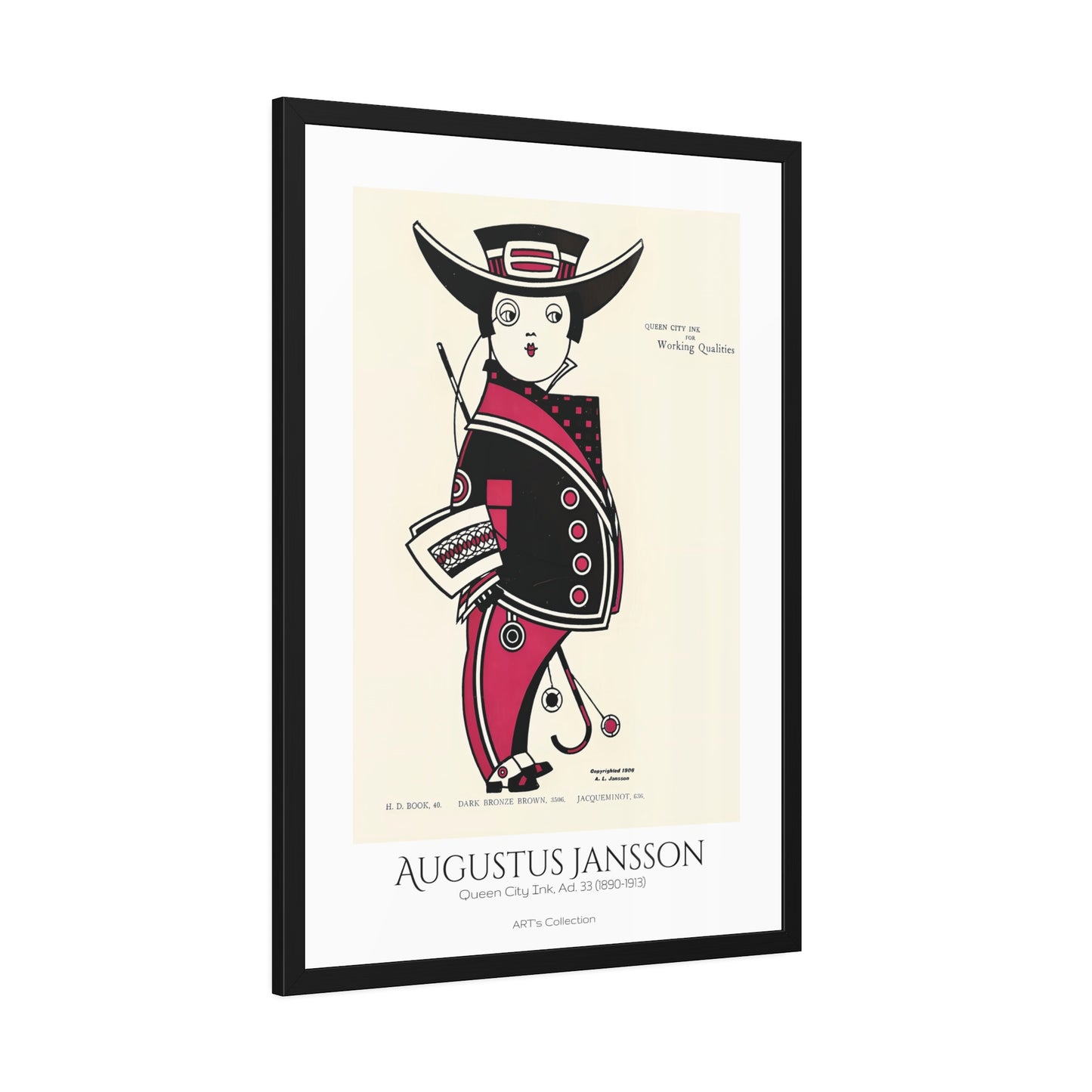 Queen City Ink, Ad. 33 (1890-1913) by Augustus Jansson  / Affiche Encadrée série ART's Collection