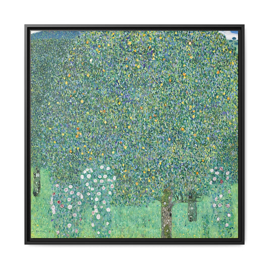 Rosebushes under the Trees (circa 1905)  by Gustav Klimt / Toile encadrée sur caisse américaine