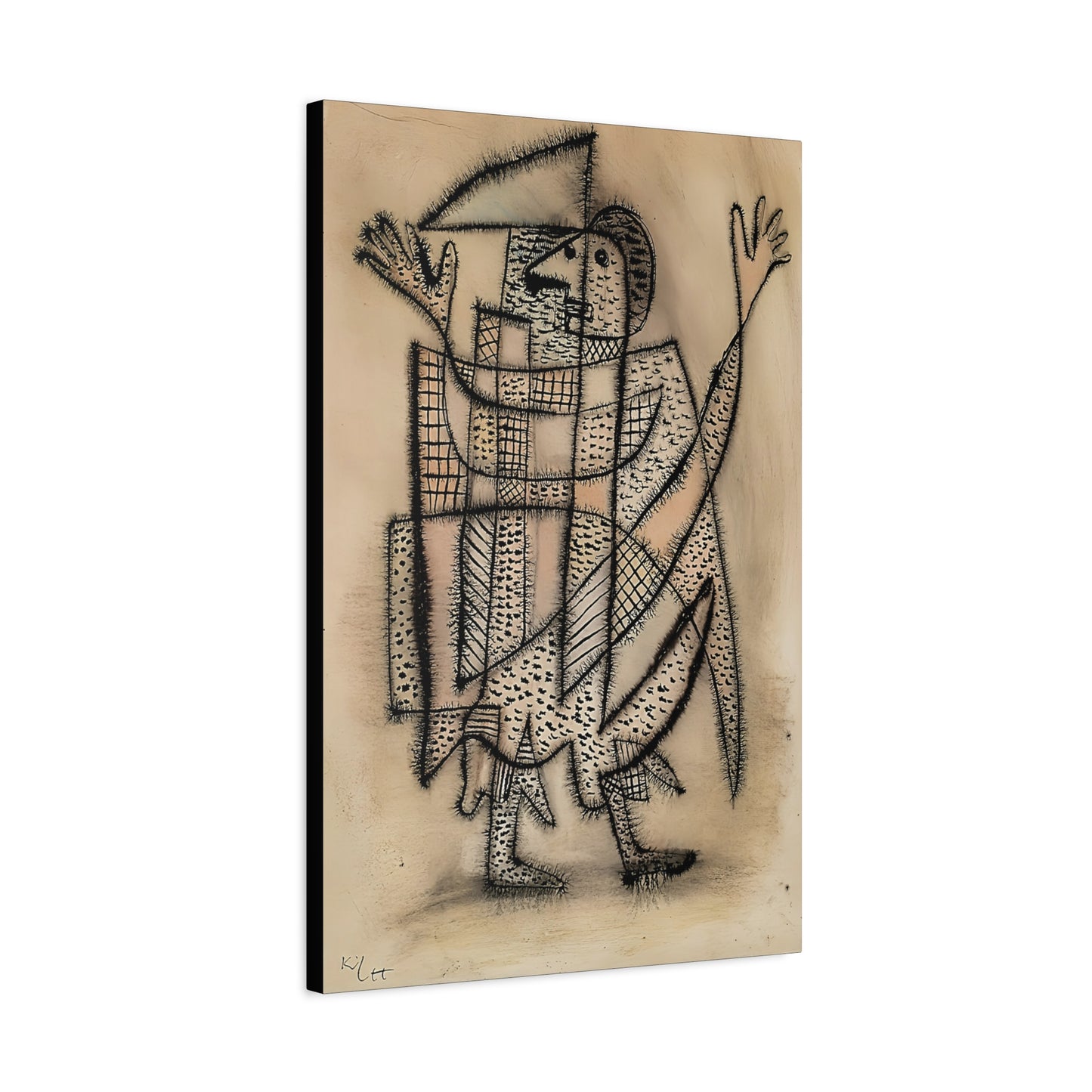 Maske mit Sense (1927) by Paul Klee  / Reproduction Fine Art sur Toile / Epaisseur 3.2 cm - 1.25 inch