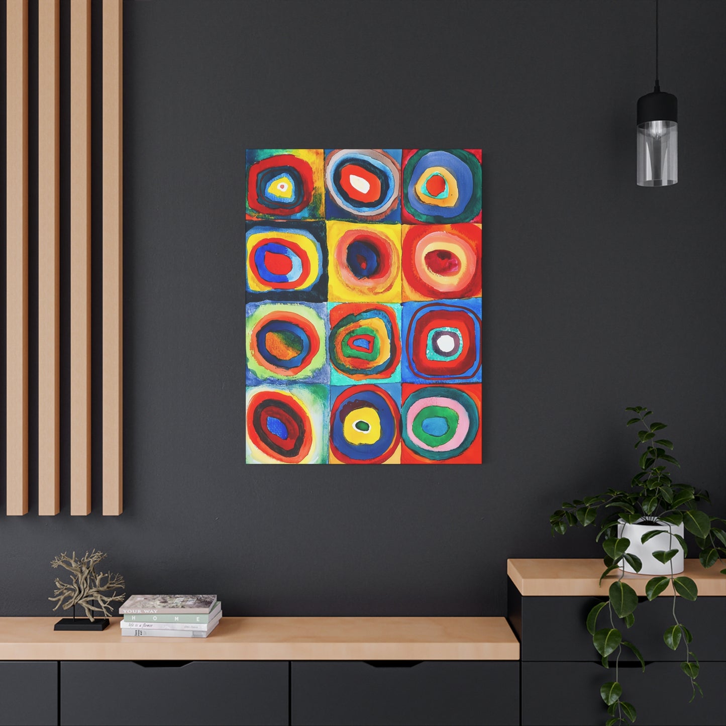 Quadrate mit konzentrischen Ringen (1913) by Wassily Kandinsky  / Reproduction Fine Art sur Toile / Epaisseur 3,2cm - 1'25 po