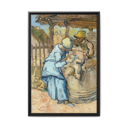 The Sheep-Shearer (After Millet) by Vincent van Gogh / Toile encadrée sur caisse américaine