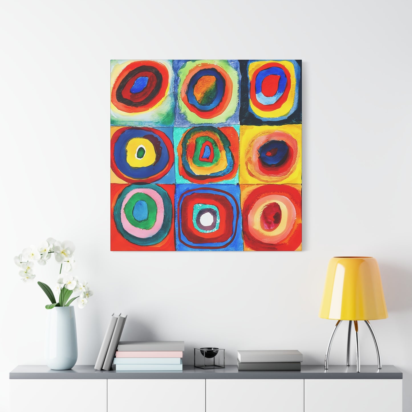 Quadrate mit konzentrischen Ringen (1913) by Wassily Kandinsky  / Reproduction Fine Art sur Toile / Epaisseur 3,2cm - 1'25 po