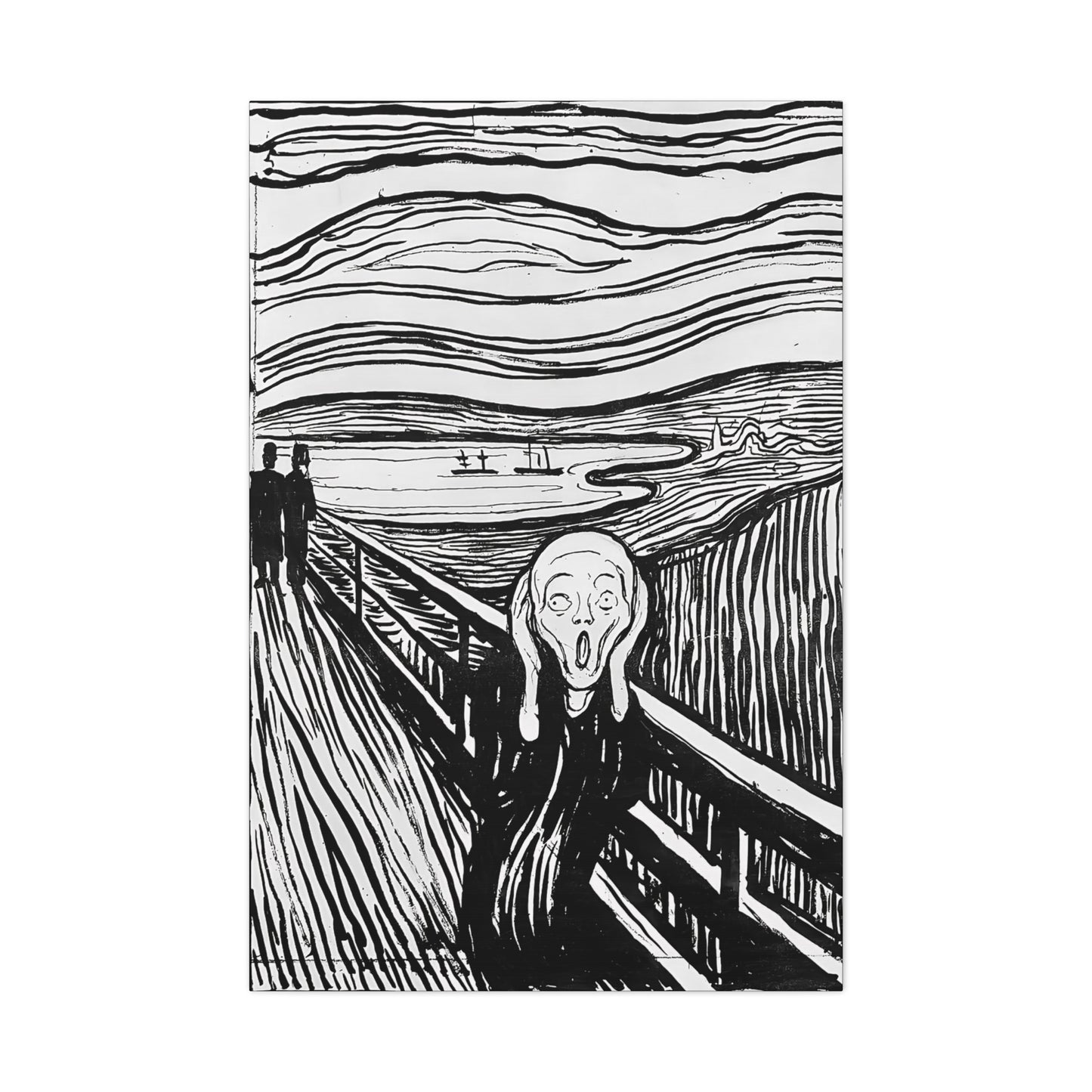 The Scream (1895) by Edvard Munch / Reproduction Fine Art sur Toile / Epaisseur 3,2cm - 1'25 po