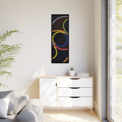 Relief noir avec des cercles de couleur  by Robert Delaunay  / Toile encadrée sur caisse américaine