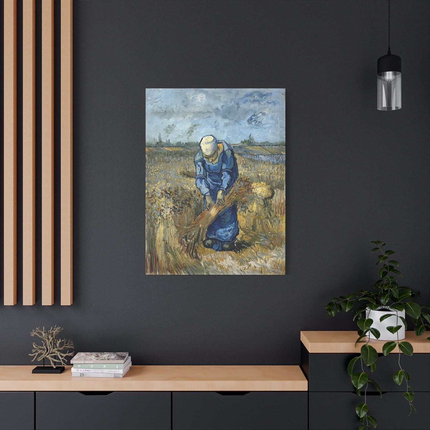Peasant Woman Binding Sheaves (After Millet) by Vincent van Gogh  / Reproduction Fine Art sur Toile / Epaisseur 3,2cm - 1'25 po