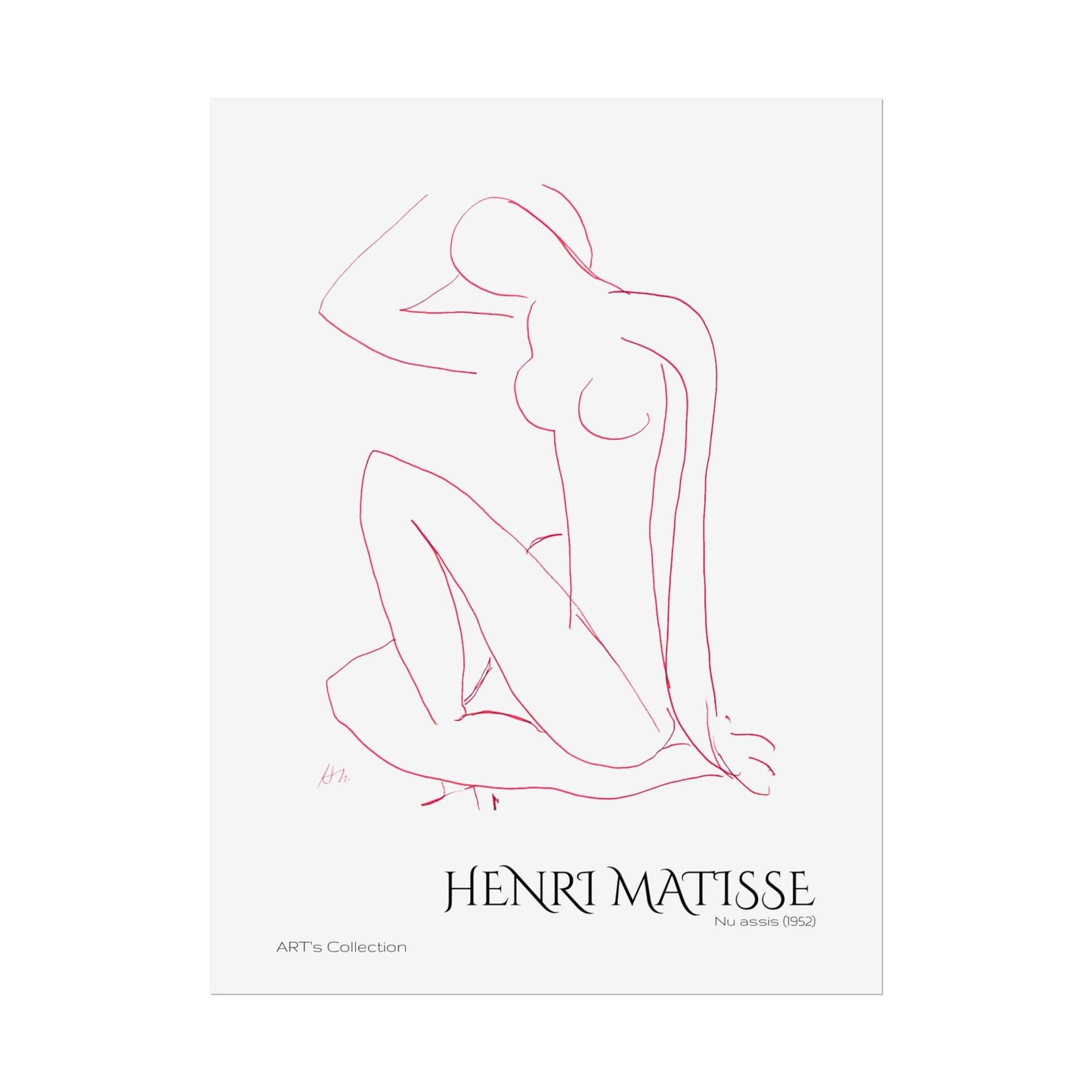 Nu assis (1952) version rouge by Henri Matisse / Affiche imprimée - Série ART's Collection