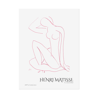 Nu assis (1952) version rouge by Henri Matisse / Affiche imprimée - Série ART's Collection