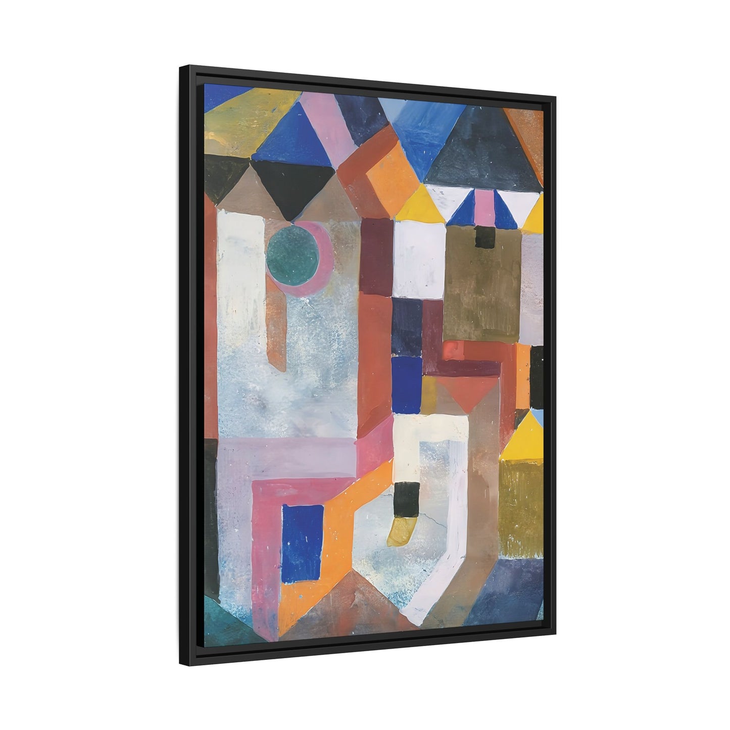 Colorful Architecture (1917) by Paul Klee / Toile encadrée sur caisse américaine