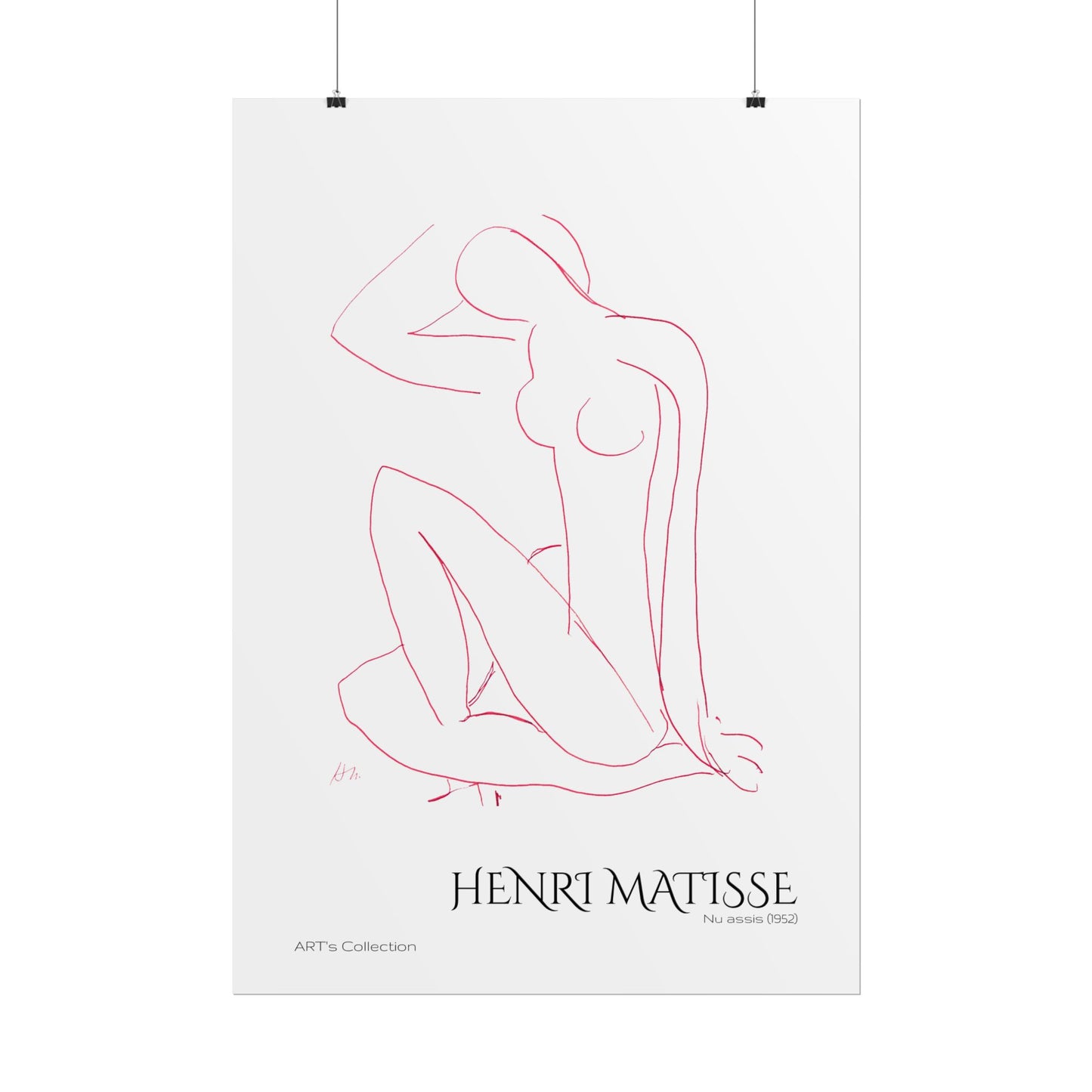 Nu assis (1952) version rouge by Henri Matisse / Affiche imprimée - Série ART's Collection