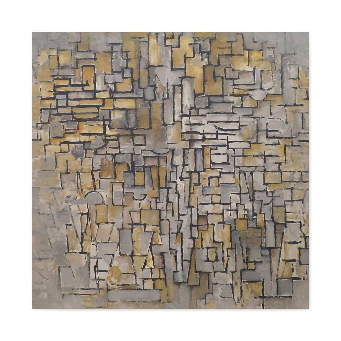 Tableau No. 2,Composition No. VII (1913) by Piet Mondrian / Reproduction Fine Art sur Toile / Large Epaisseur 3.2 cm - 1.25 inch