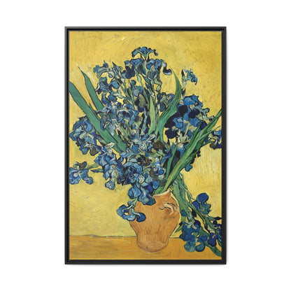 Irises (1890) by Vincent van Gogh / Toile encadrée sur caisse américaine