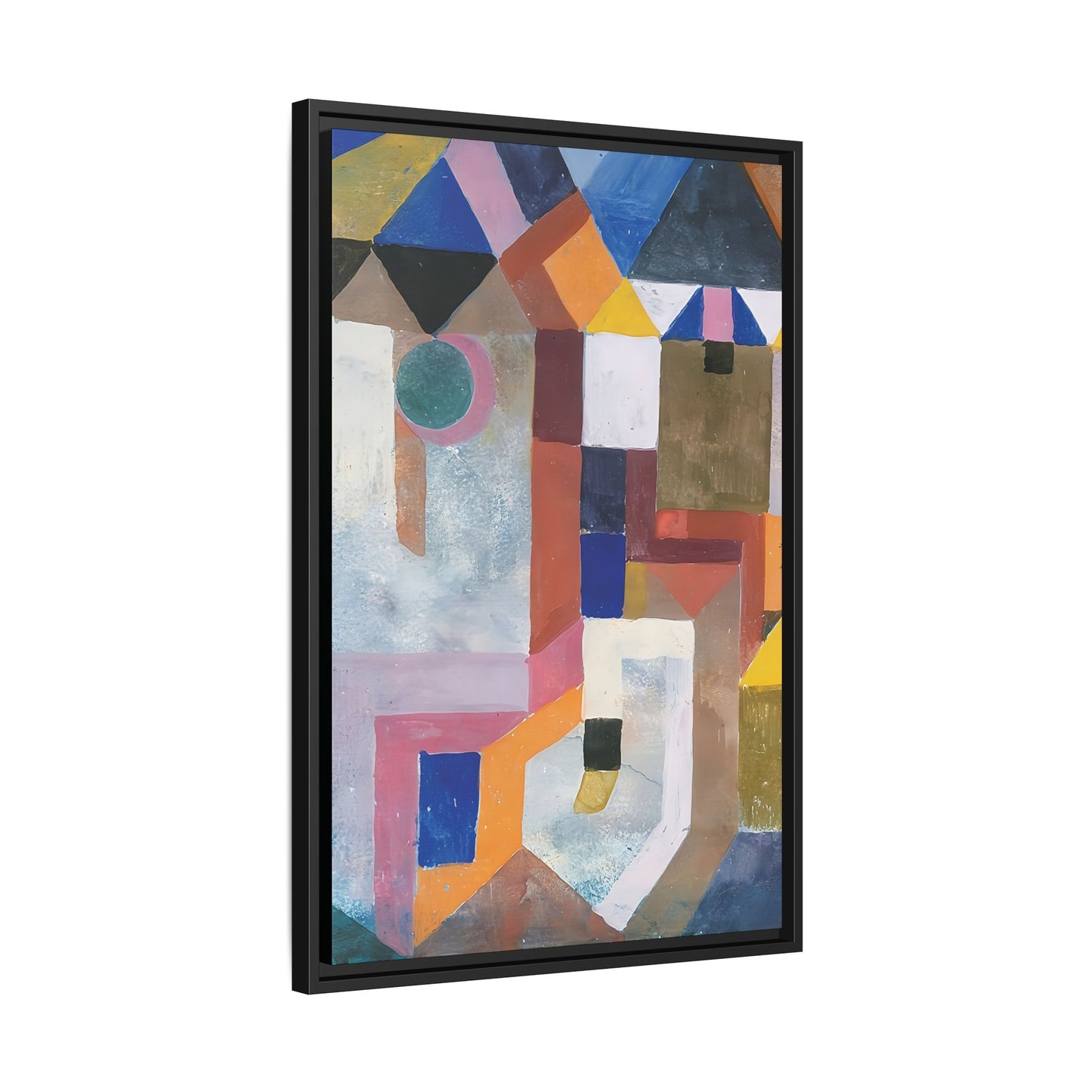 Colorful Architecture (1917) by Paul Klee / Toile encadrée sur caisse américaine