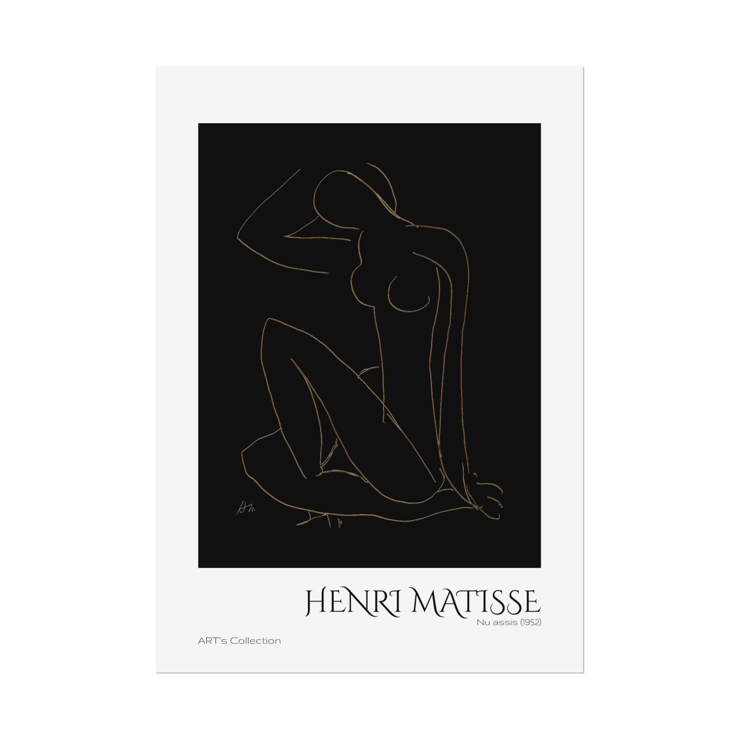 Nu assis (1952) version imposition by Henri Matisse / Affiche imprimée - Série ART's Collection