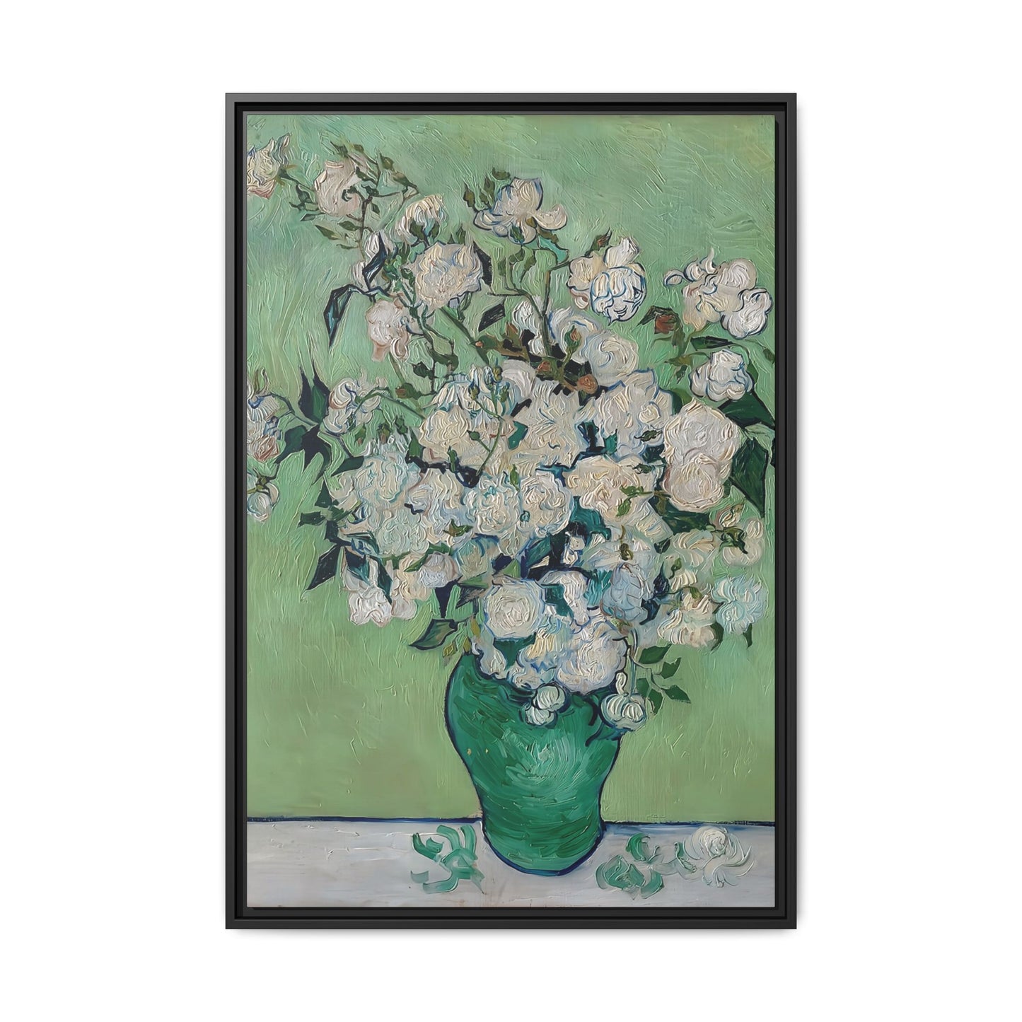 Roses (1890) by Vincent van Gogh / Toile encadrée sur caisse américaine