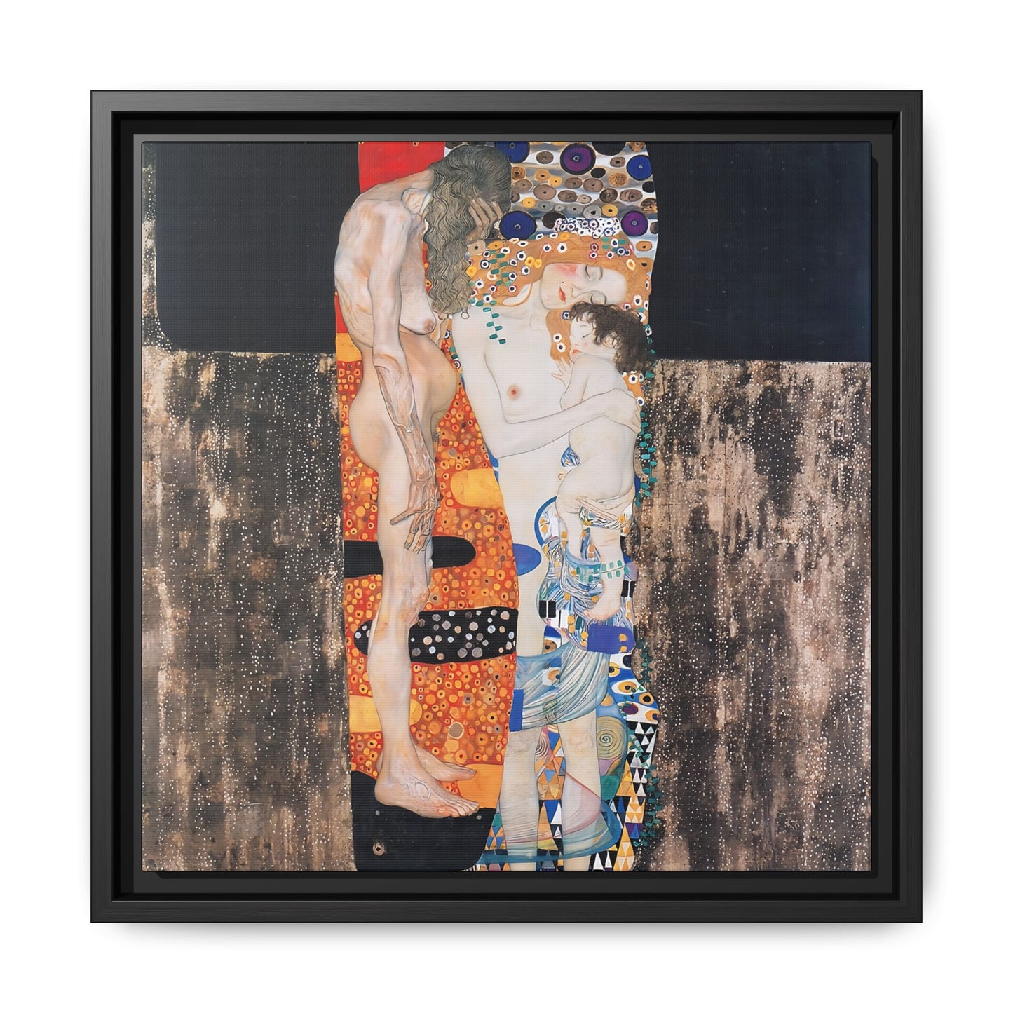 The Three Ages of the Woman (1905) by Gustav Klimt / Toile encadrée sur caisse américaine