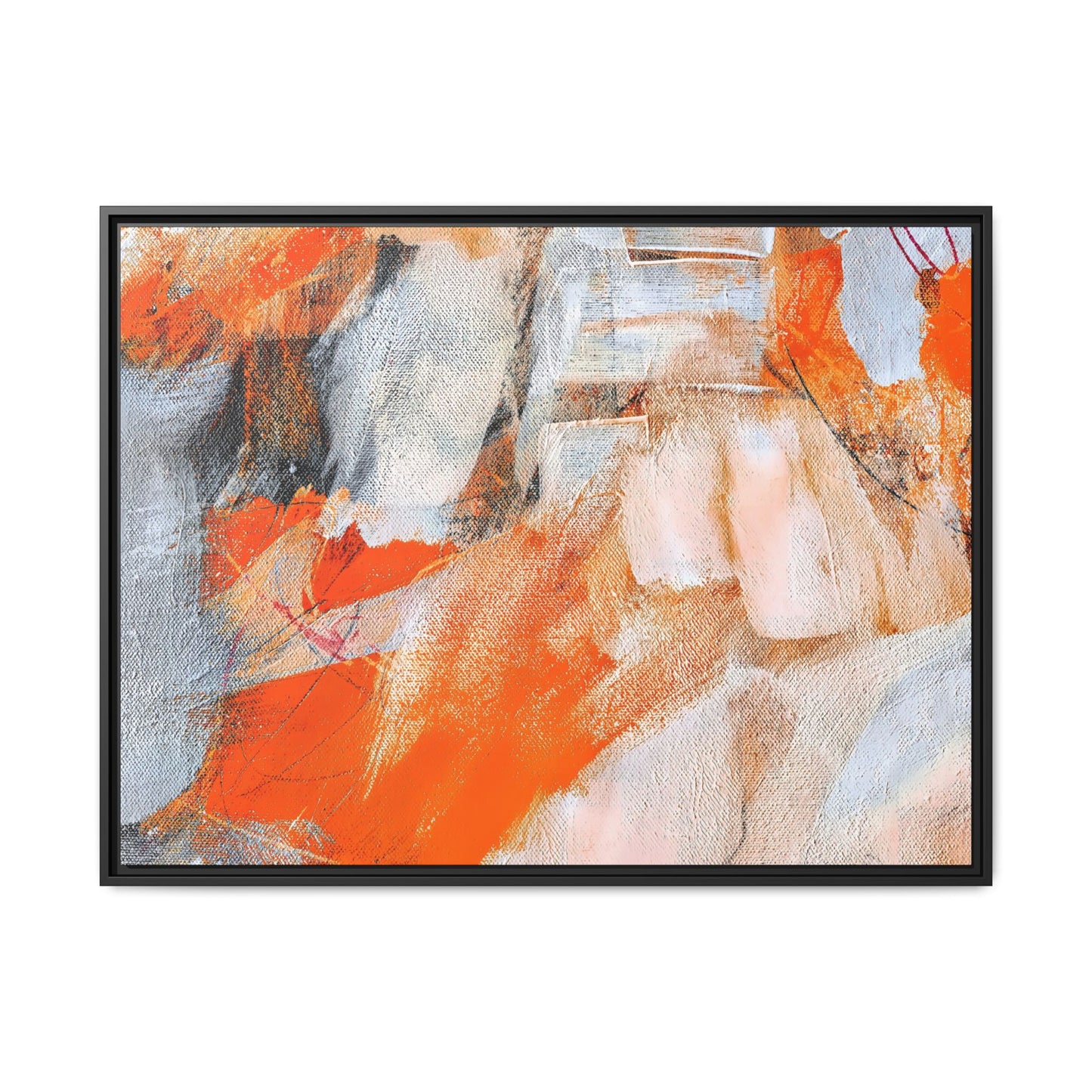 Tableau Intemporel Mandarine "Série Sign Collections" / Toile encadrée sur caisse américaine
