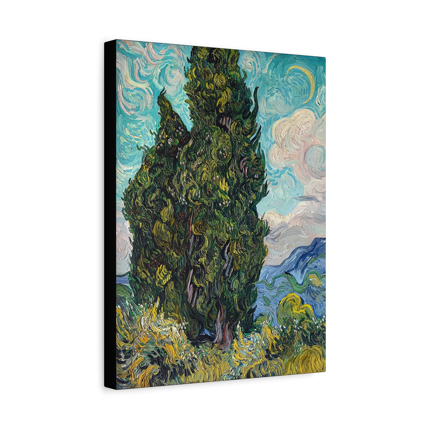 Cypresses (1889) by Vincent van Gogh  / Reproduction Fine Art sur Toile / Epaisseur 3,2cm - 1'25 po