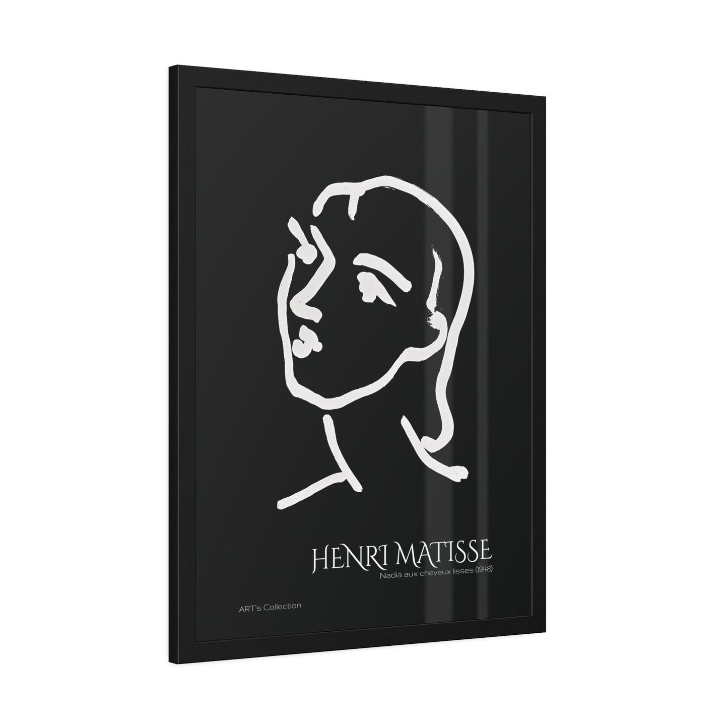 Nadia aux cheveux lisses (1948) black édition by Henri Matisse / Affiche Encadrée série ART's Collection