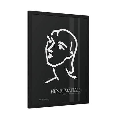 Nadia aux cheveux lisses (1948) black édition by Henri Matisse / Affiche Encadrée série ART's Collection