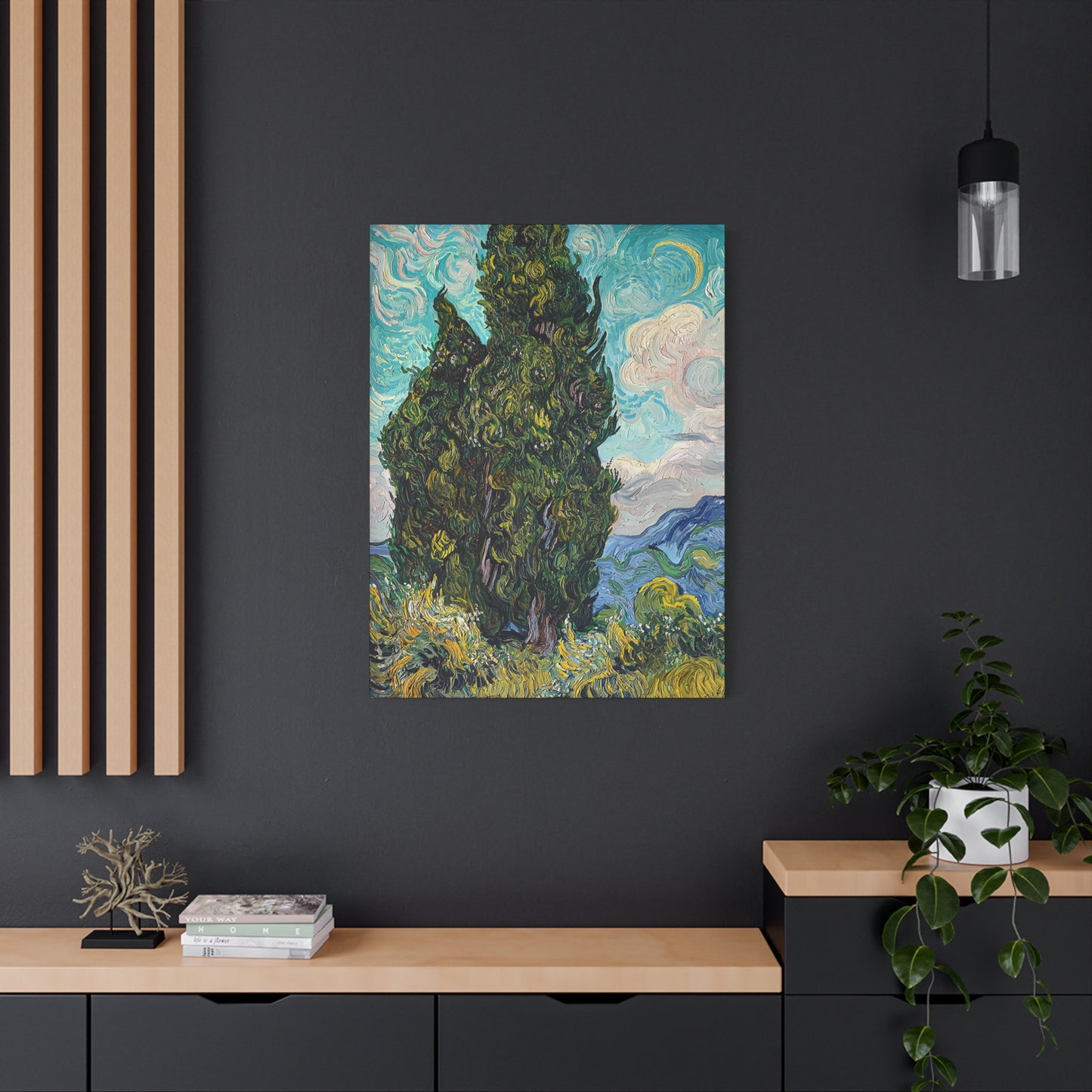 Cypresses (1889) by Vincent van Gogh  / Reproduction Fine Art sur Toile / Epaisseur 3,2cm - 1'25 po