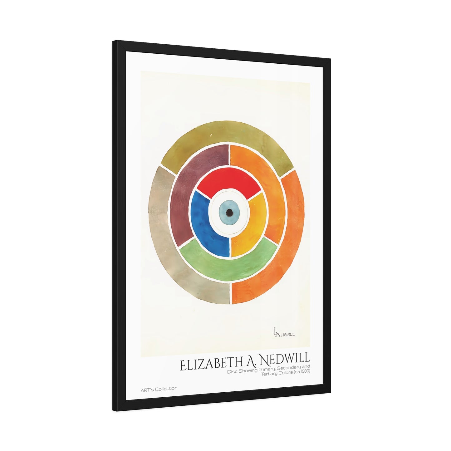 Disc Showing Primary, Secondary and Tertiary Colors (ca 1900) by Elizabeth A. Nedwill / Affiche Encadrée série ART's Collection