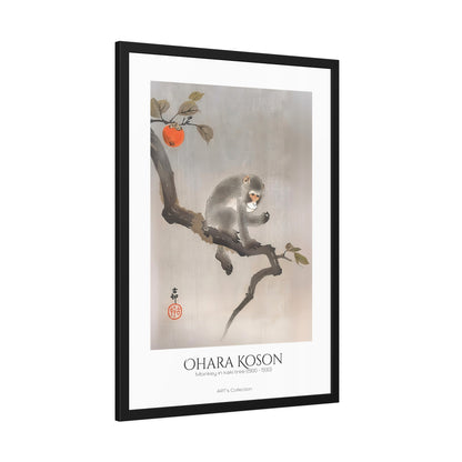 Monkey in kaki tree (1900-1930) by Ohara Koson / Affiche Encadrée série ART's Collection