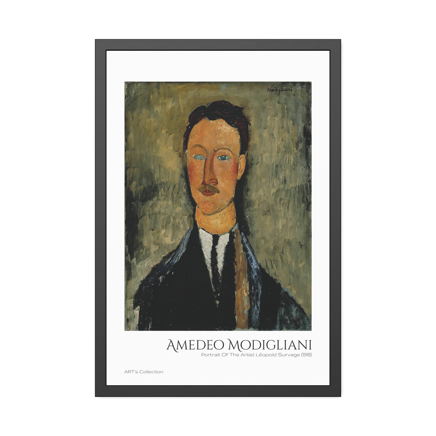 Portrait Of The Artist Léopold Survage (1918) by Amedeo Modigliani  / Affiche Encadrée série ART's Collection