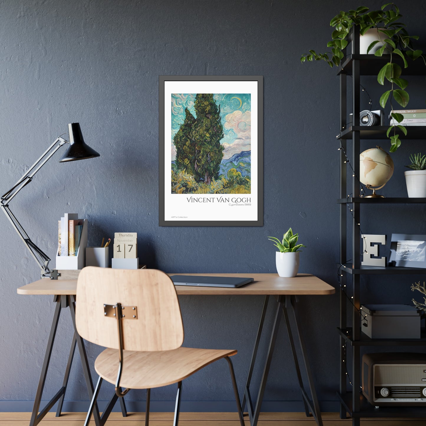 Cypresses (1889) by Vincent Van Gogh / Affiche Encadrée série ART's Collection