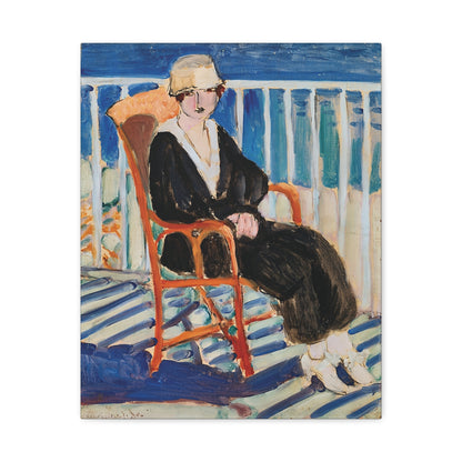 Jeune fille au balcon sur la mer (1918) by Henri Matisse / Reproduction Fine Art sur Toile /  Epaisseur 3.2 cm - 1.25 inch