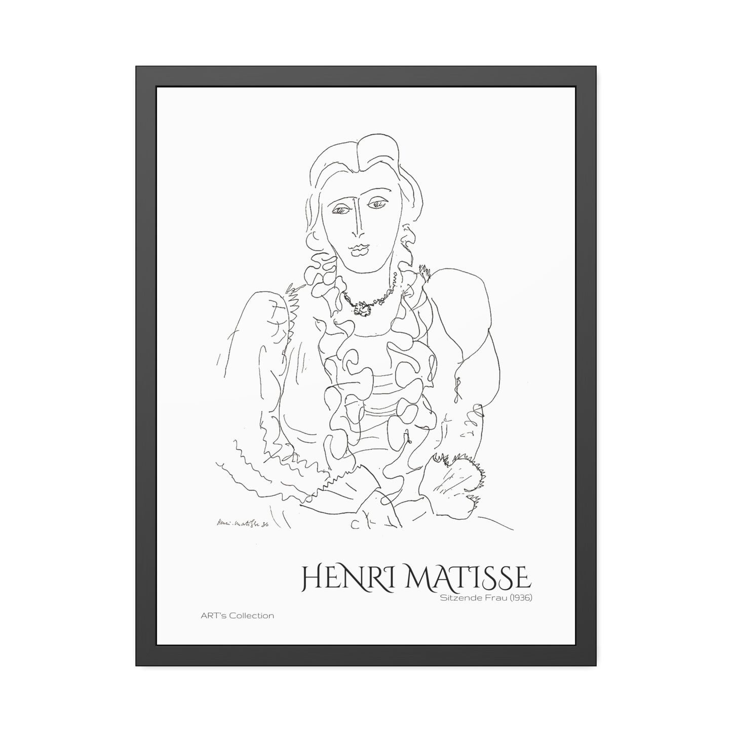 Sitzende Frau (1936) by Henri Matisse  / Affiche Encadrée série ART's Collection