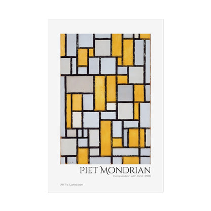 Composition with Grid 1 (1918) by Piet Mondrian / Affiche imprimée - Série ART's Collection