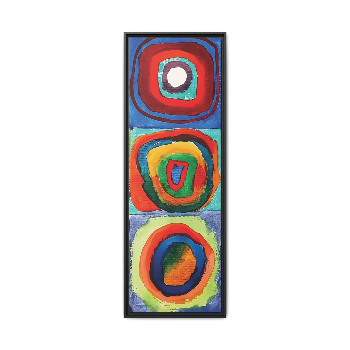 Wassily Kandinsky / Etude De Couleurs : Carrés avec Cercles Concentriques (1913) /Toile encadrée sur caisse américaine