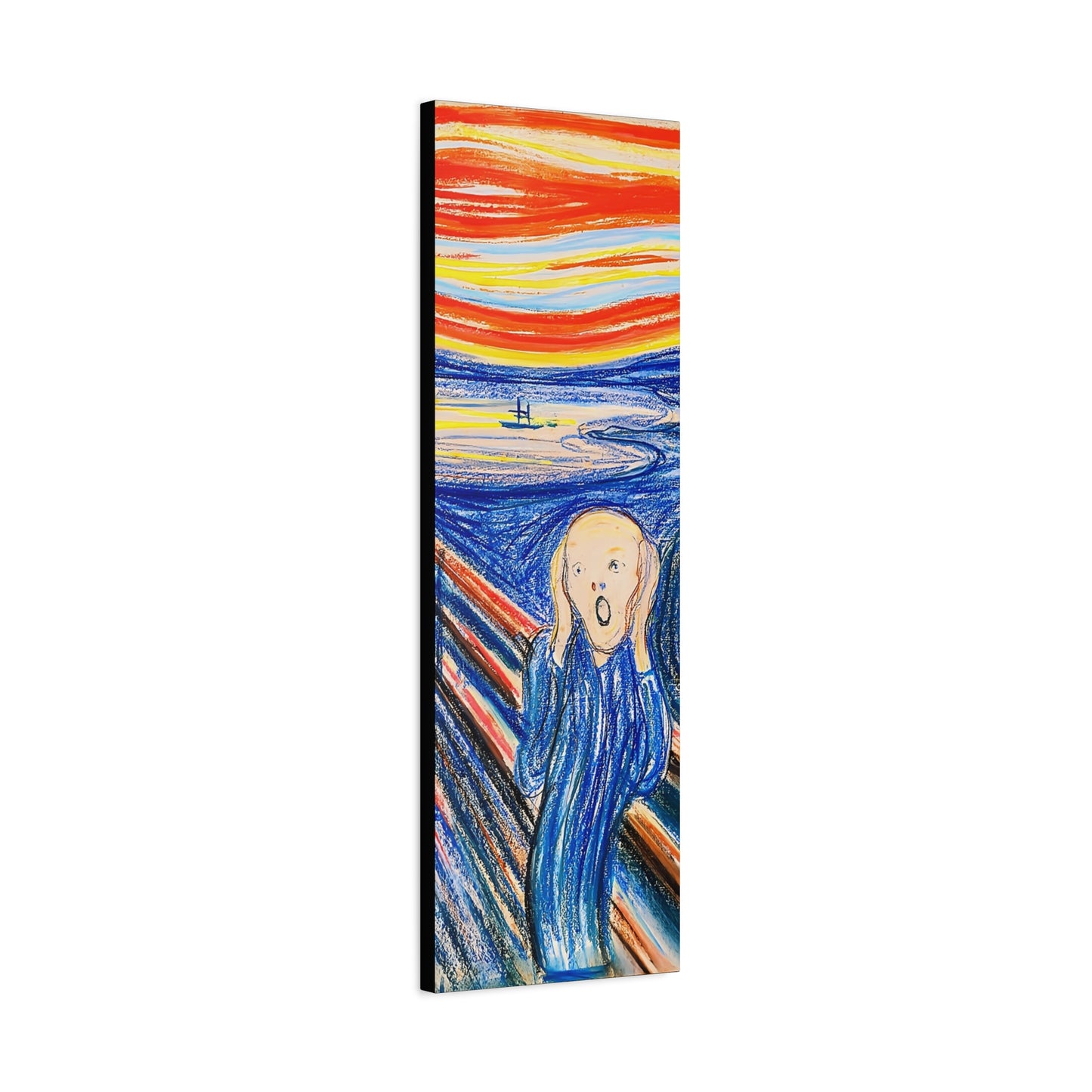 The Scream (1895) color version by Edvard Munch / Reproduction Fine Art sur Toile / Epaisseur 3,2cm - 1'25 po