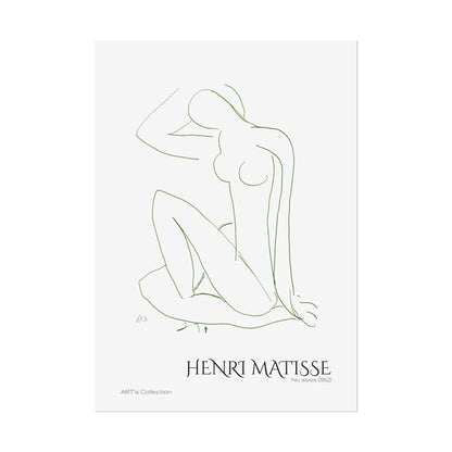 Nu assis (1952) version verte by Henri Matisse / Affiche imprimée - Série ART's Collection