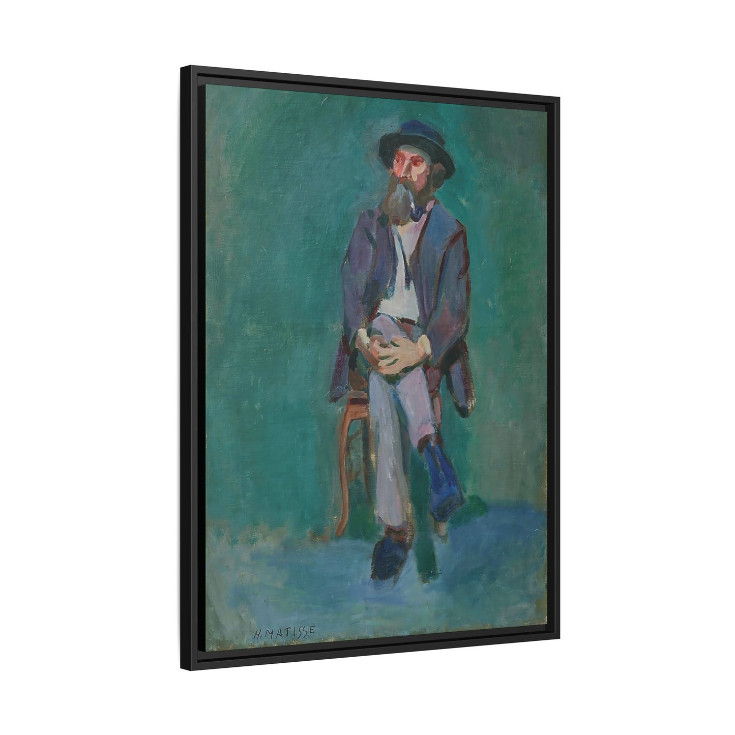 Homme assis (1900) by Henri Matisse / Toile encadrée sur caisse américaine