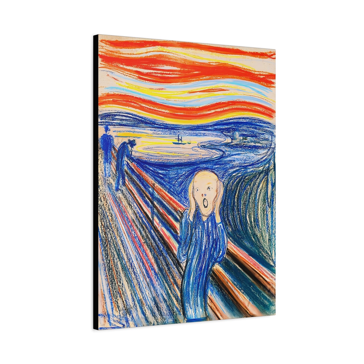 The Scream (1895) color version by Edvard Munch / Reproduction Fine Art sur Toile / Epaisseur 3,2cm - 1'25 po