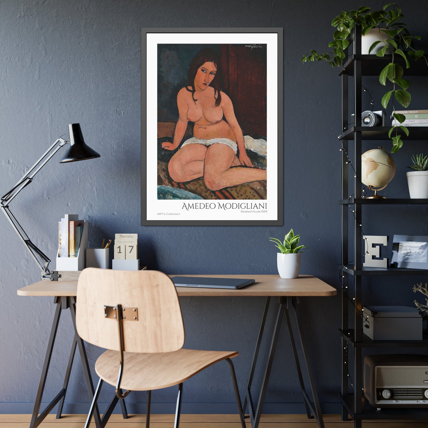 Seated Nude (1917) by Amedeo Modigliani  / Affiche Encadrée série ART's Collection