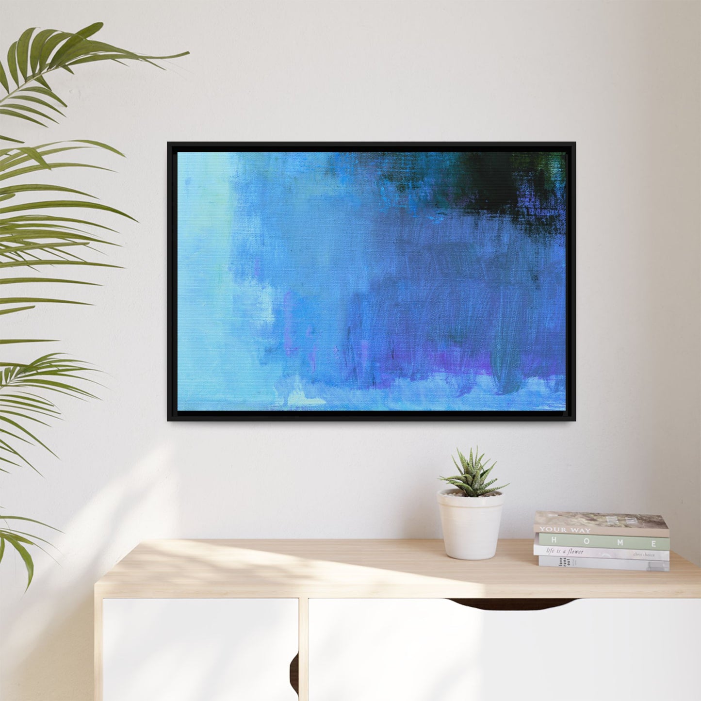 Tableau Contemporain Azuréen "Série Sign Collections" / Toile encadrée sur caisse américaine