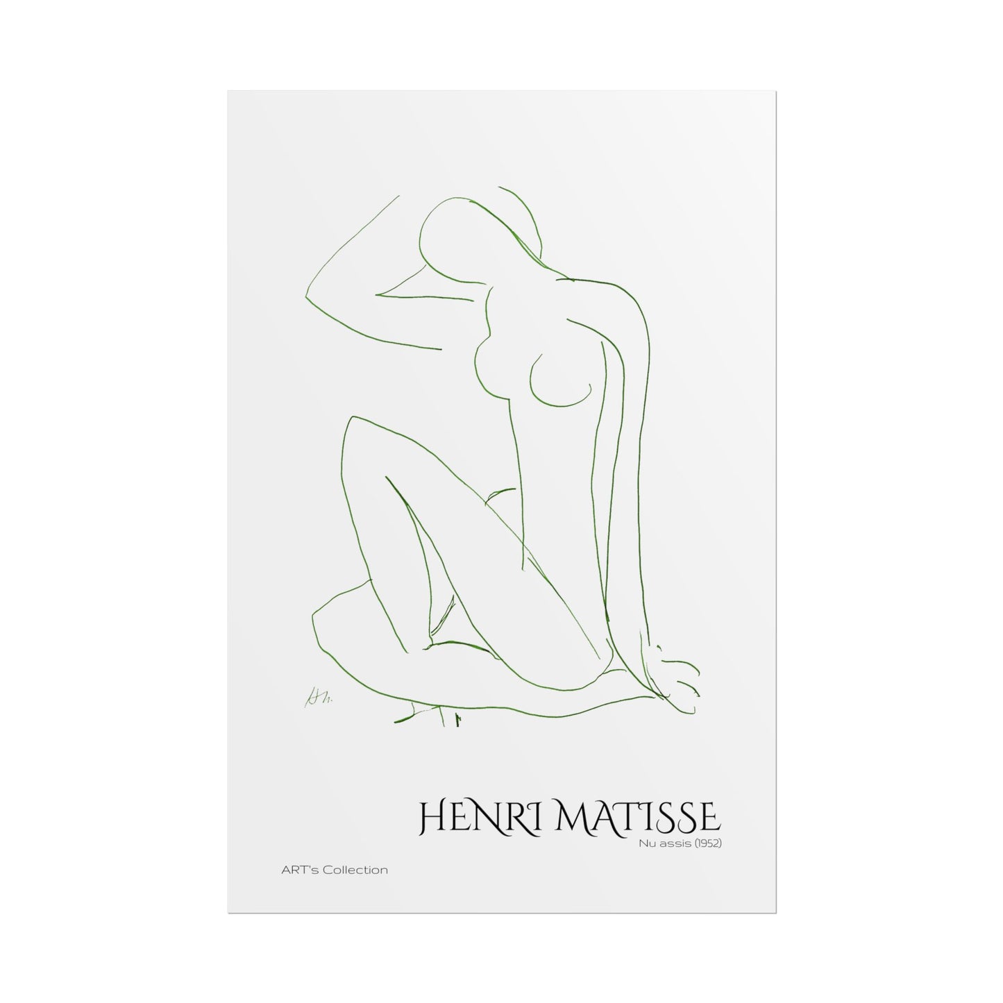 Nu assis (1952) version verte by Henri Matisse / Affiche imprimée - Série ART's Collection