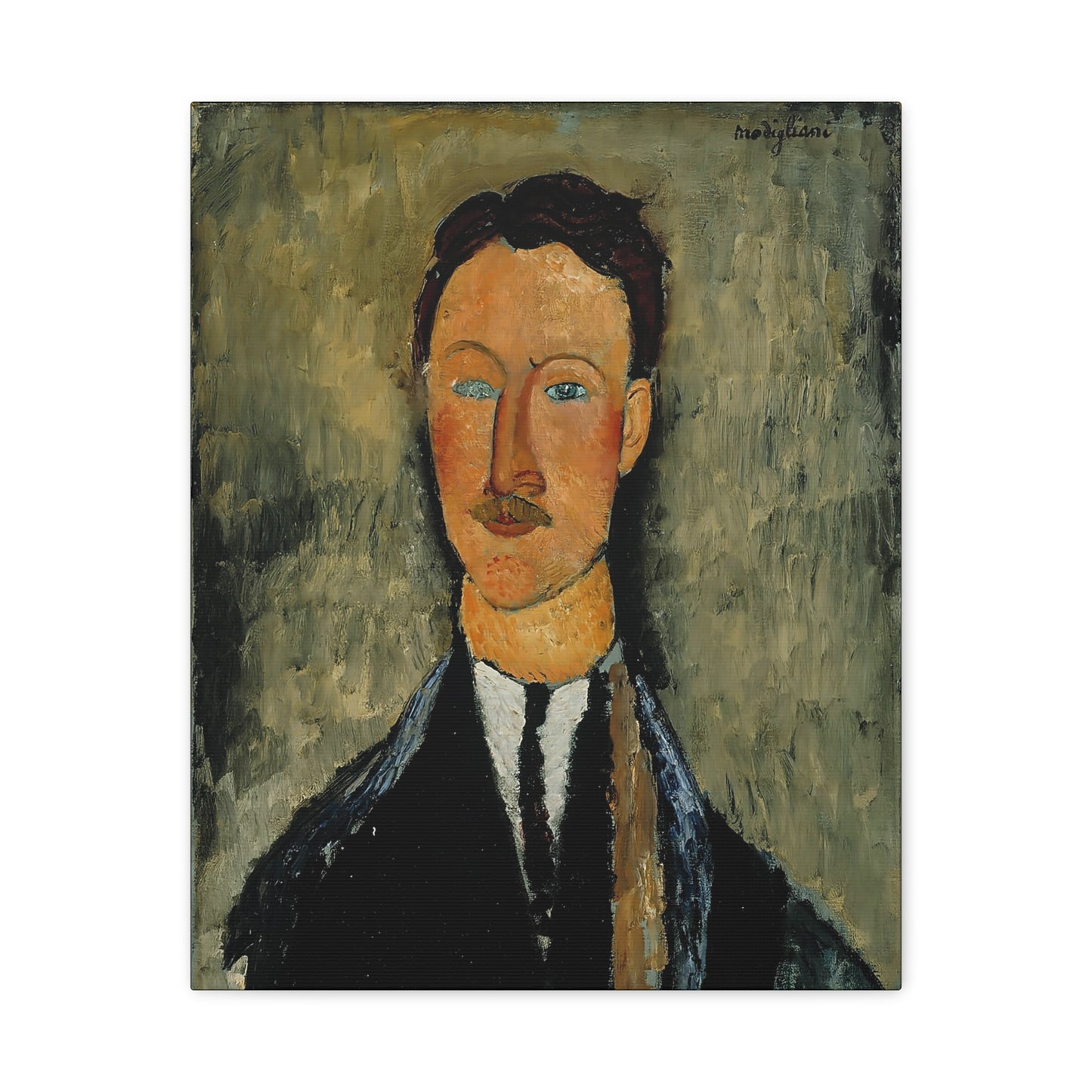 Portrait Of The Artist Léopold Survage (1918) by Amedeo Modigliani / Reproduction Fine Art sur Toile /  Epaisseur 3.2 cm - 1.25 inch