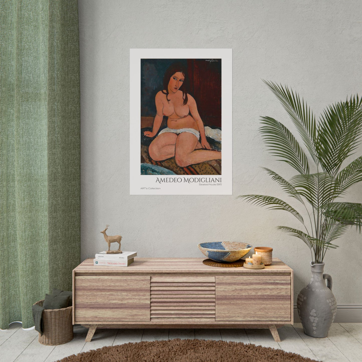 Seated Nude (1917) by Amedeo Modigliani / Affiche imprimée - Série ART's Collection