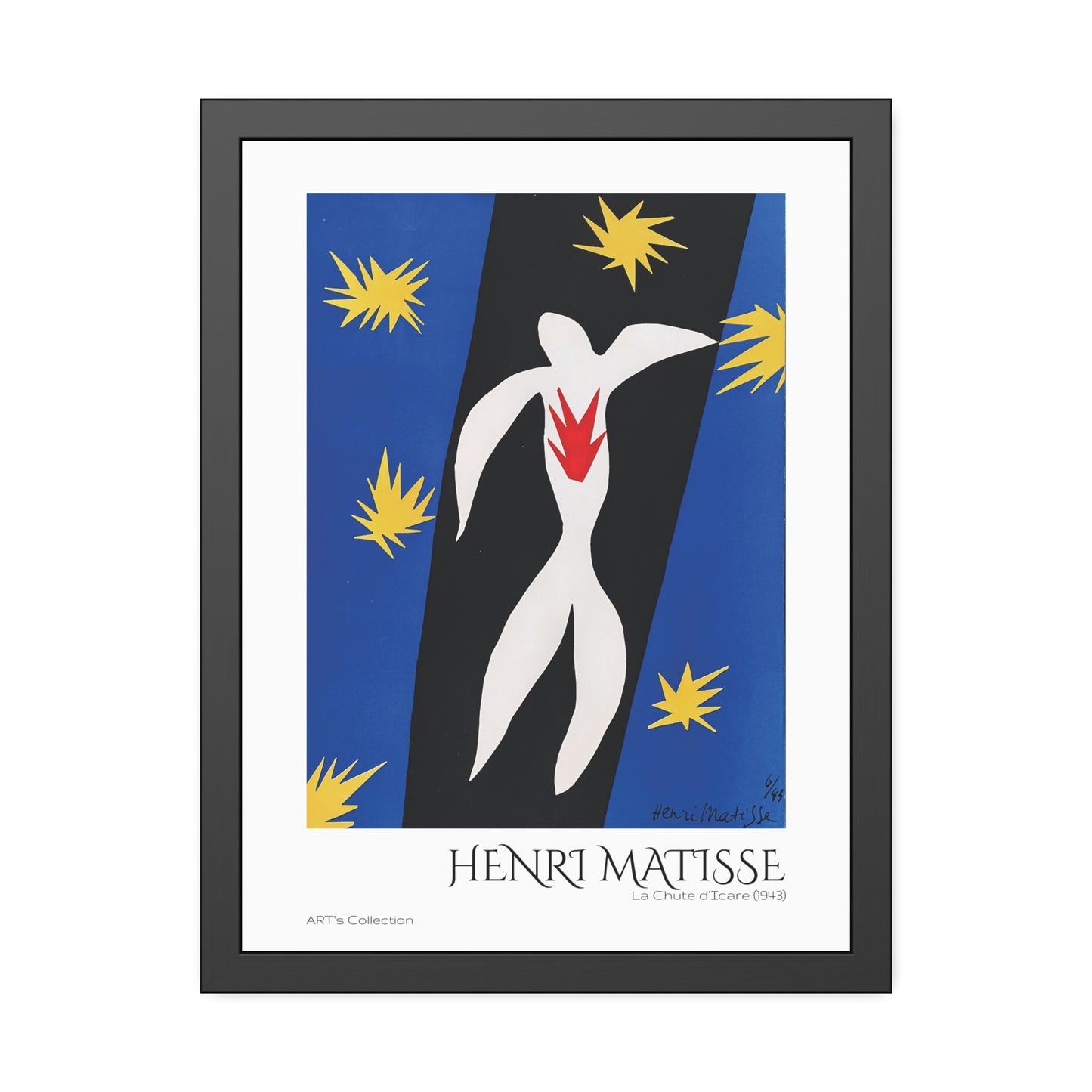 La Chute d'Icare (1943) by Henri Matisse / Affiche Encadrée série ART's Collection