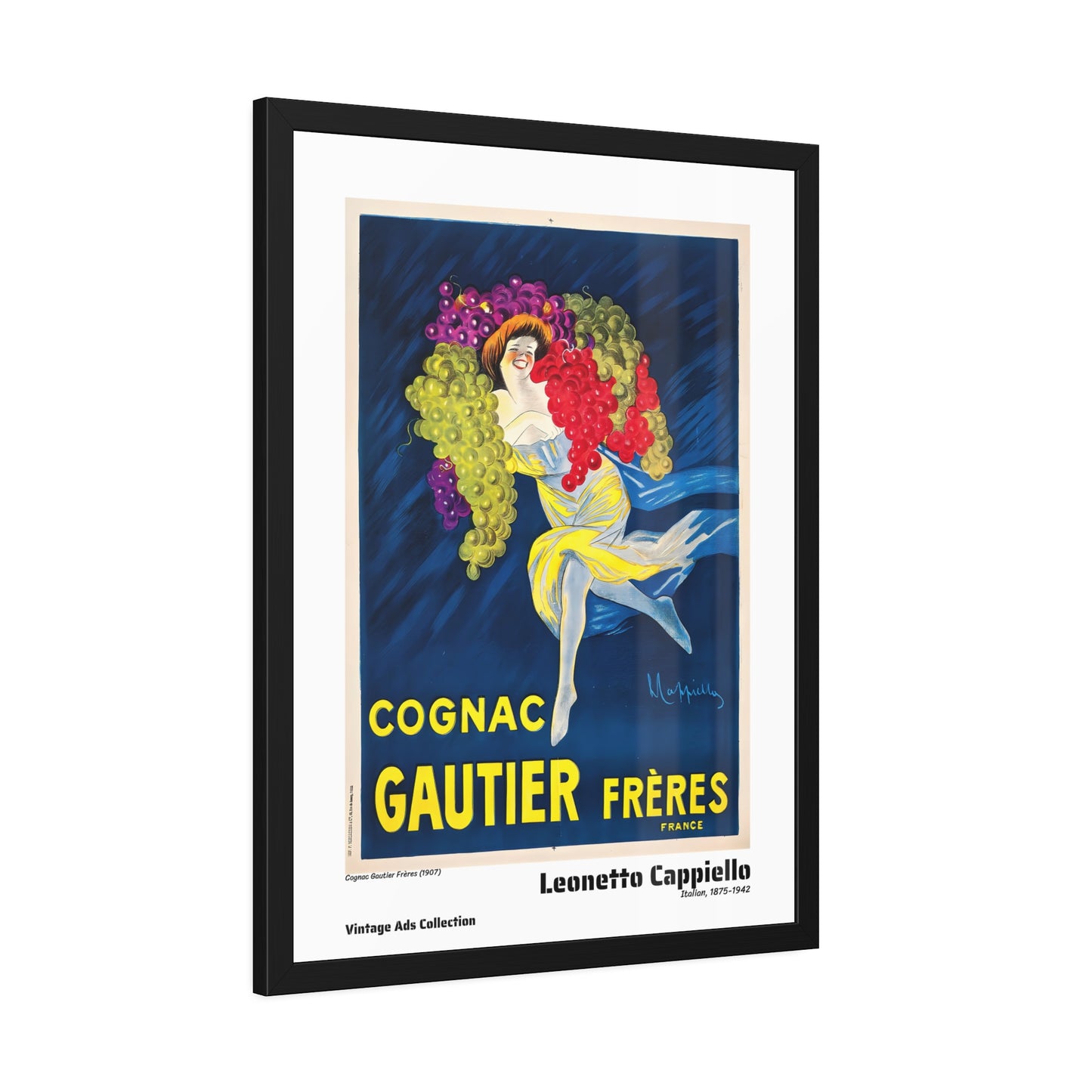 Cognac Gautier Frères (1907) by Leonetto Cappiello / Affiche Encadrée Série Vintage Ads Collection