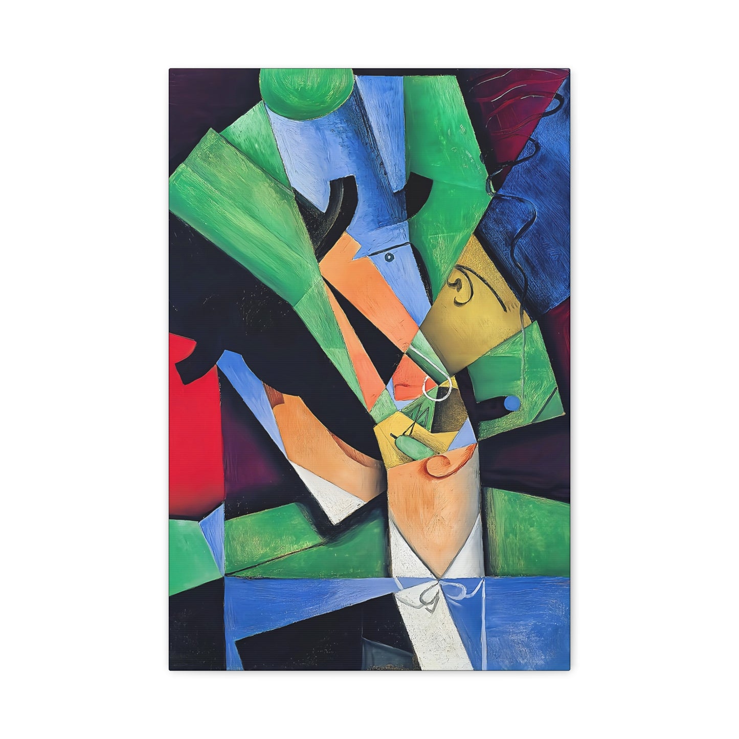 The Smoker (1913) by Juan Gris / Reproduction Fine Art sur Toile / Flanc Large Epaisseur 3.2 cm - 1.25 inch