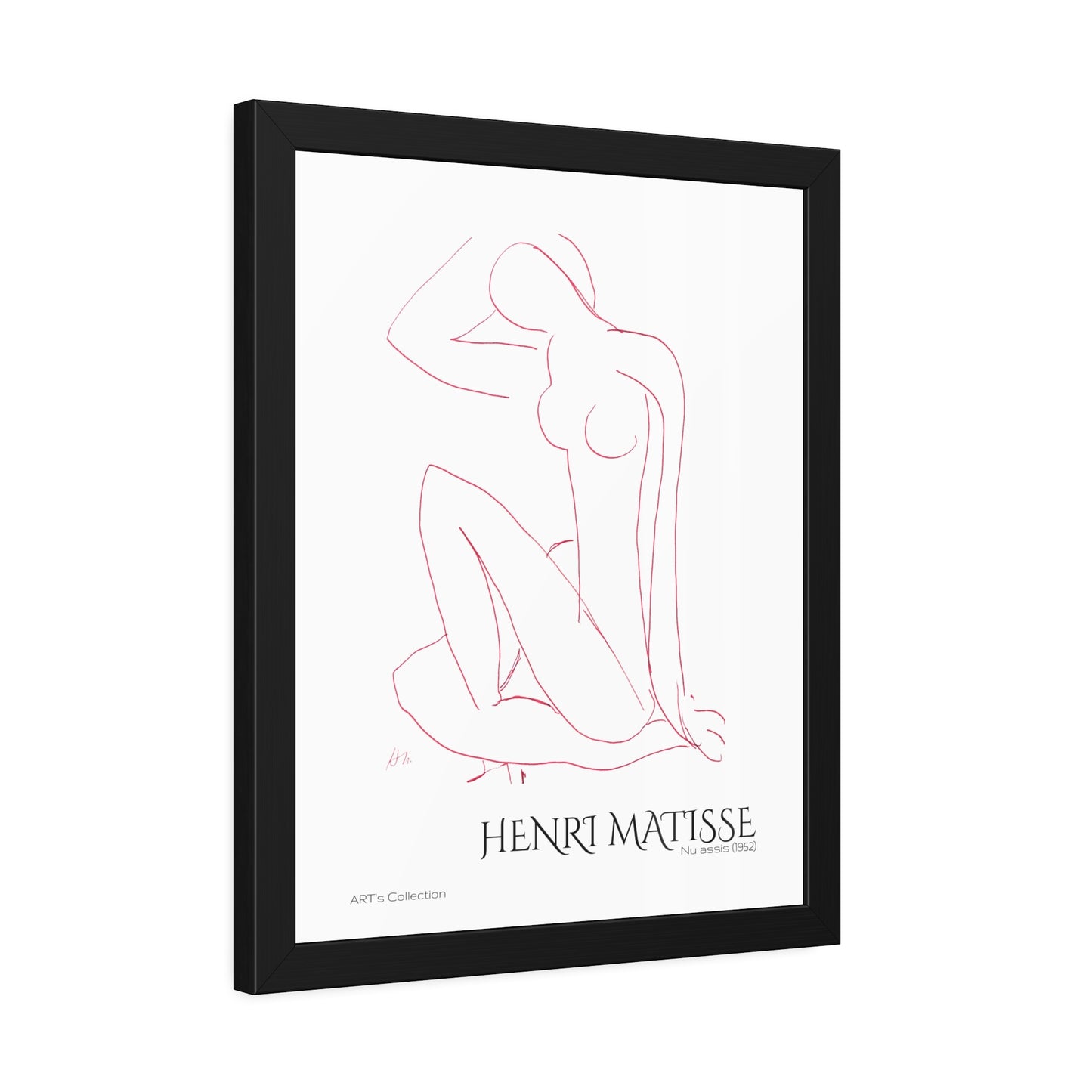 Nu assis (1952) by Henri Matisse version rouge/ Affiche Encadrée série ART's Collection