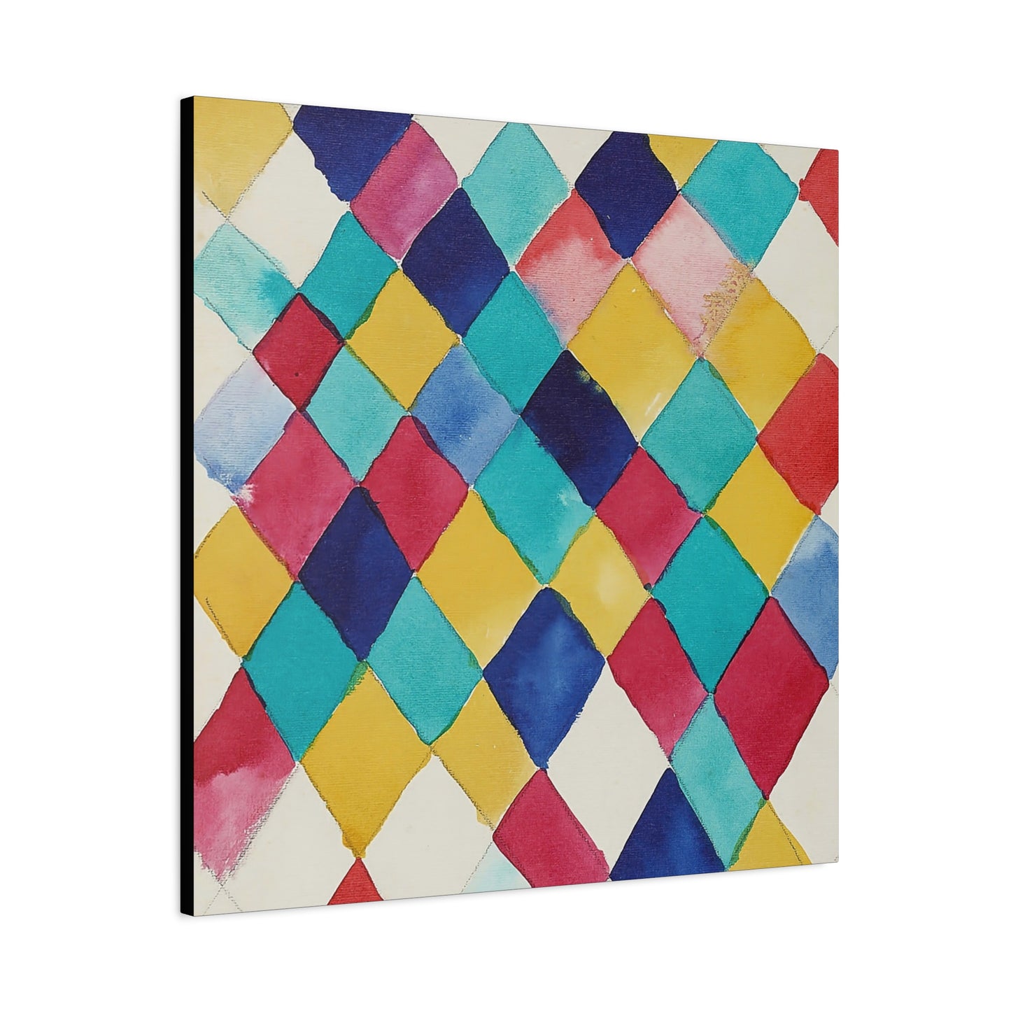 Farbstudie mit Rauten (1913) by Wassily Kandinsky / Reproduction Fine Art sur Toile / Epaisseur 3,2cm - 1'25 po