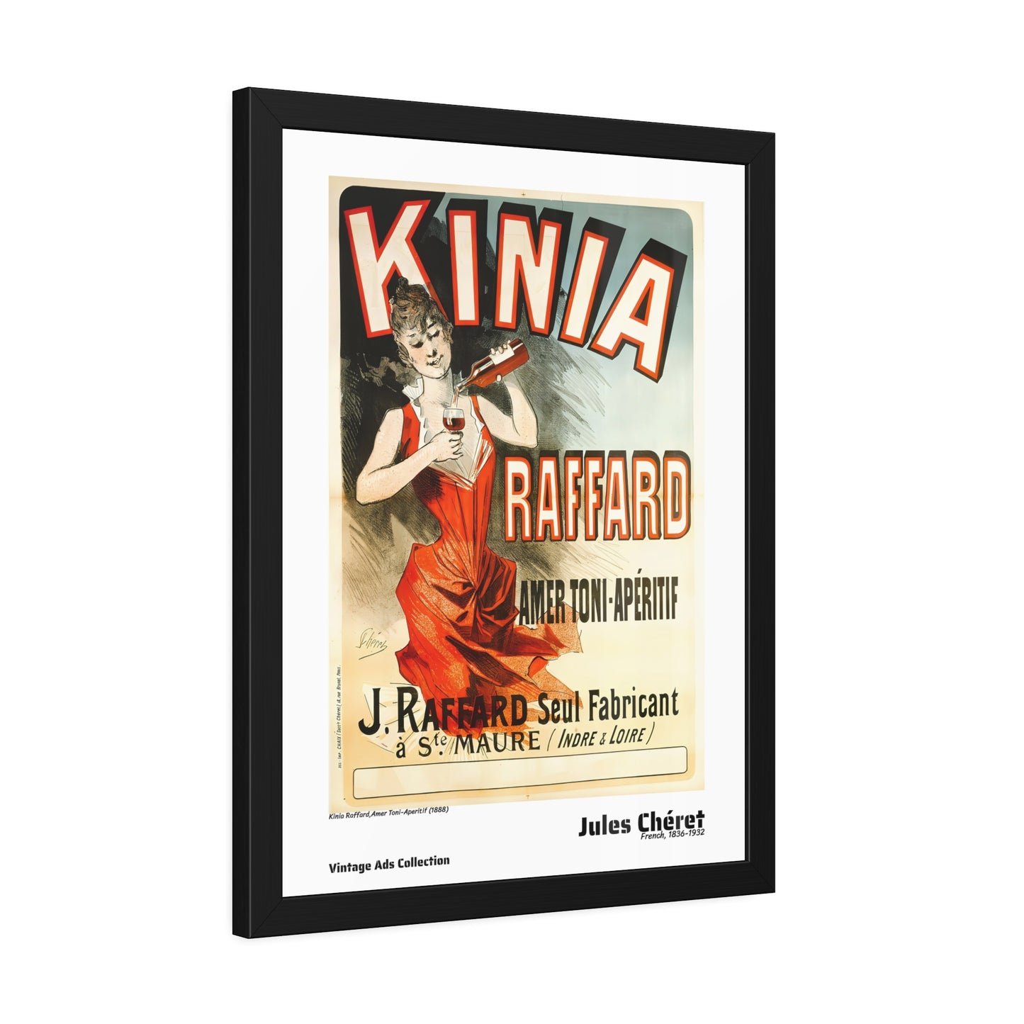 Kinia Raffard - Amer Toni-Aperitif (1888) by Jules Chéret / Affiche Encadrée Série Vintage Ads Collection